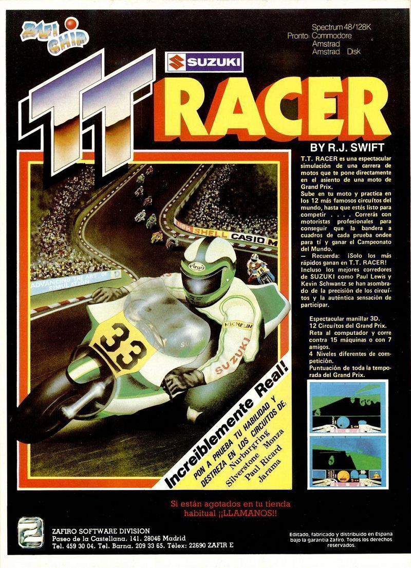 TT Racer (1986)(Byte Back)[re-release] (USA) Game Cover
